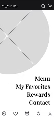 Low fidelity prototype of Memphis Menu app