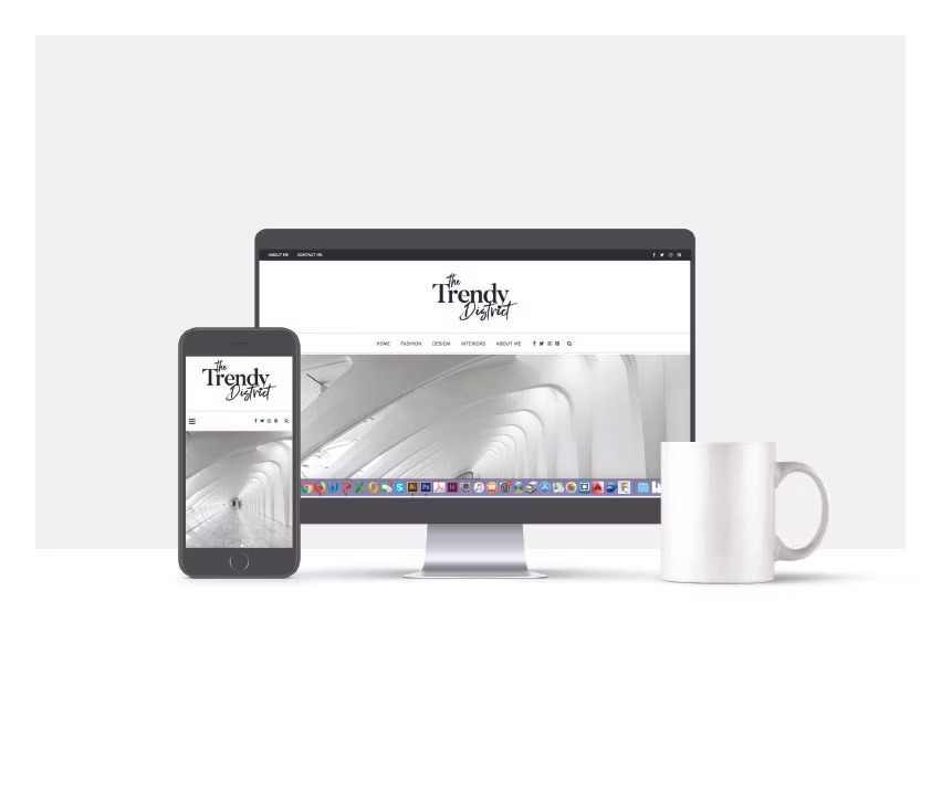 The Trendy District blog responsive site preview